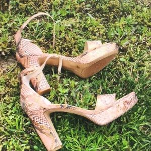 Vince camuto golden snake heels